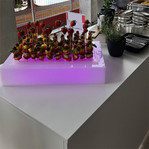 Bauchladen, Verkostungsdisplay, Buffetdisplay, Leuchttablett